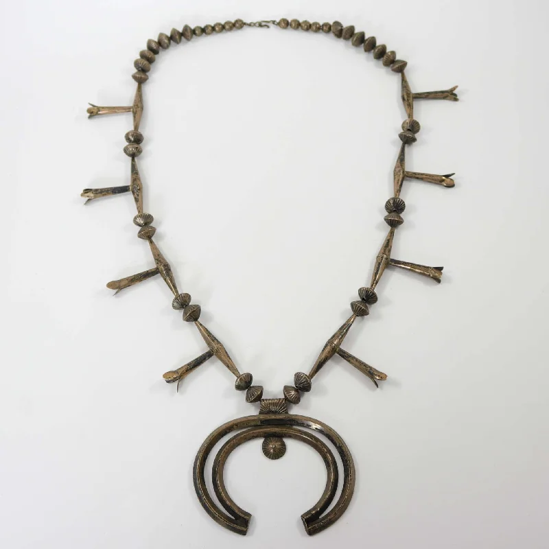 Women's fingerprint necklaces-1950s Squash Blossom Necklace