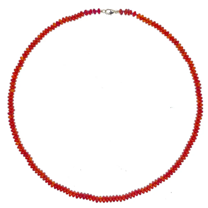 Women's birthday gift necklaces-Beaded Mini Carnelian Necklace