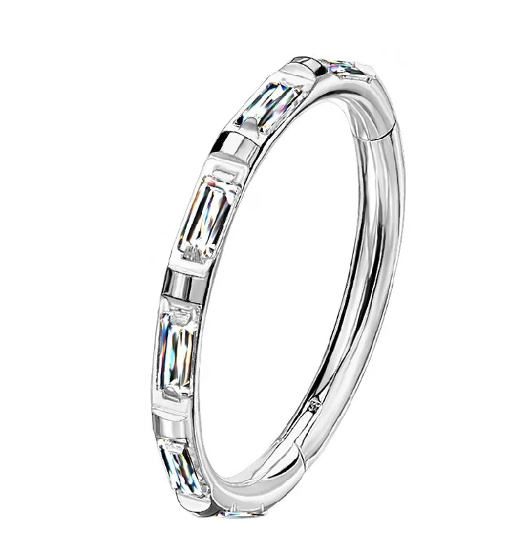 Women's titanium rings-Gullion CZ Titanium Hinged Segment Ring