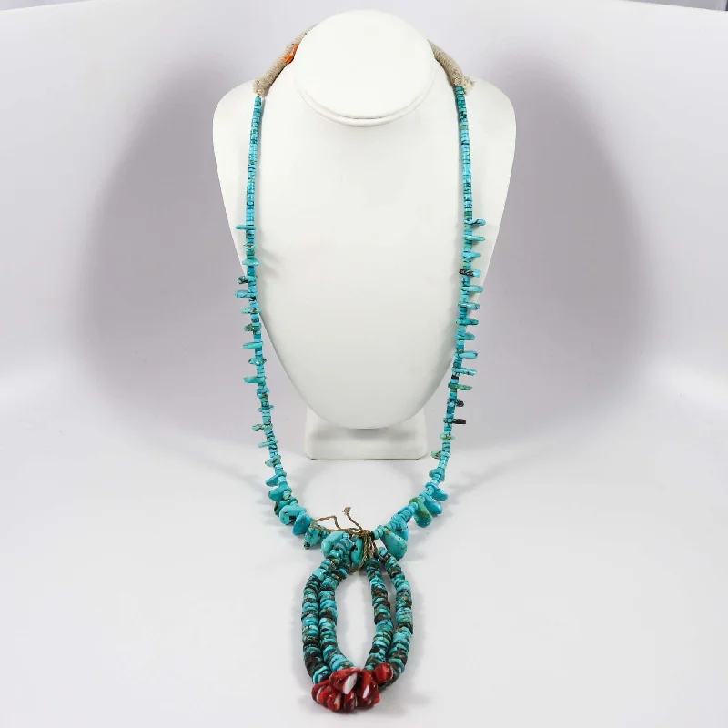 Women's anniversary necklaces-Apache Blue Turquoise Jacla Necklace