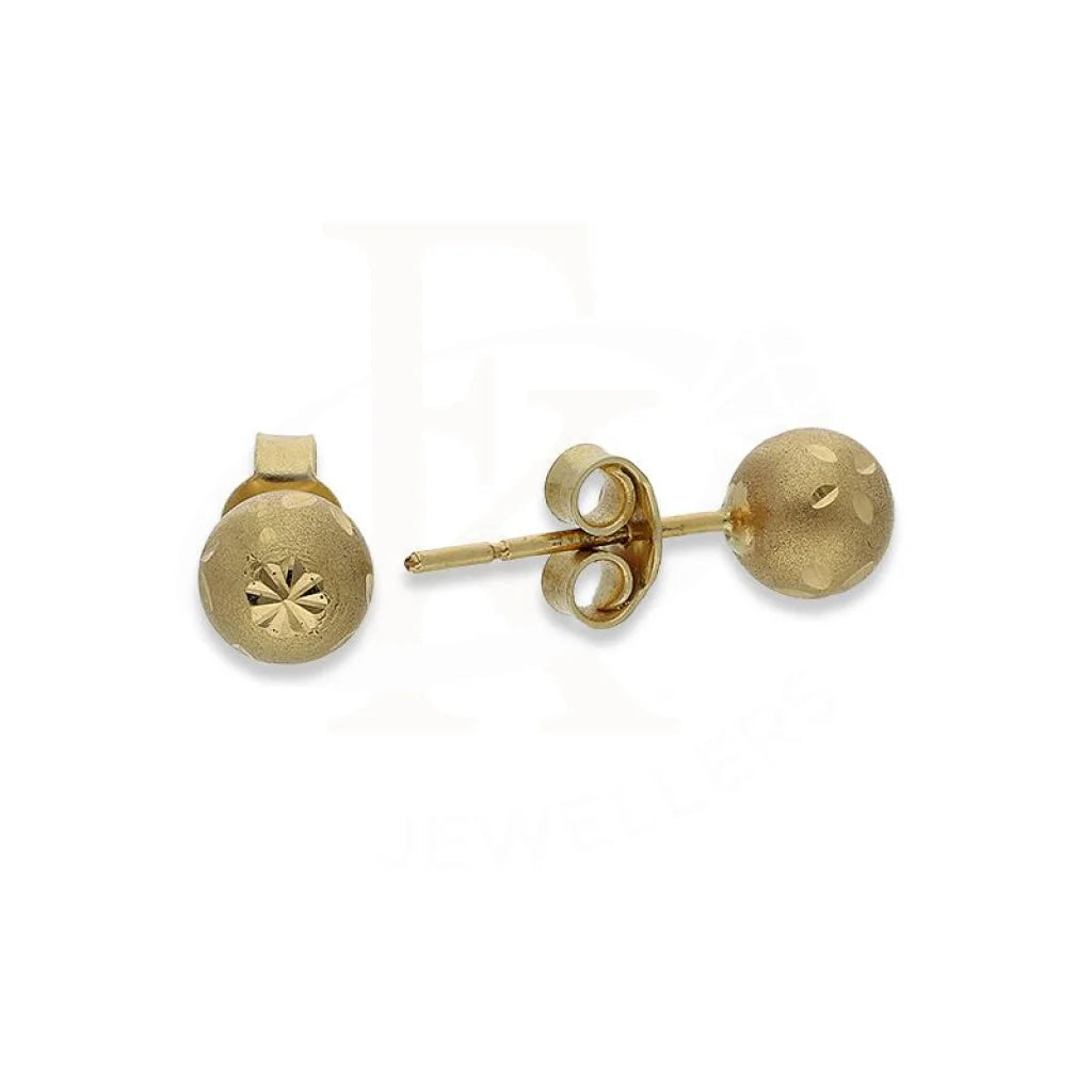 Women's drop earrings-Gold Ball Shaped Stud Earrings 18KT - FKJERN18K2252