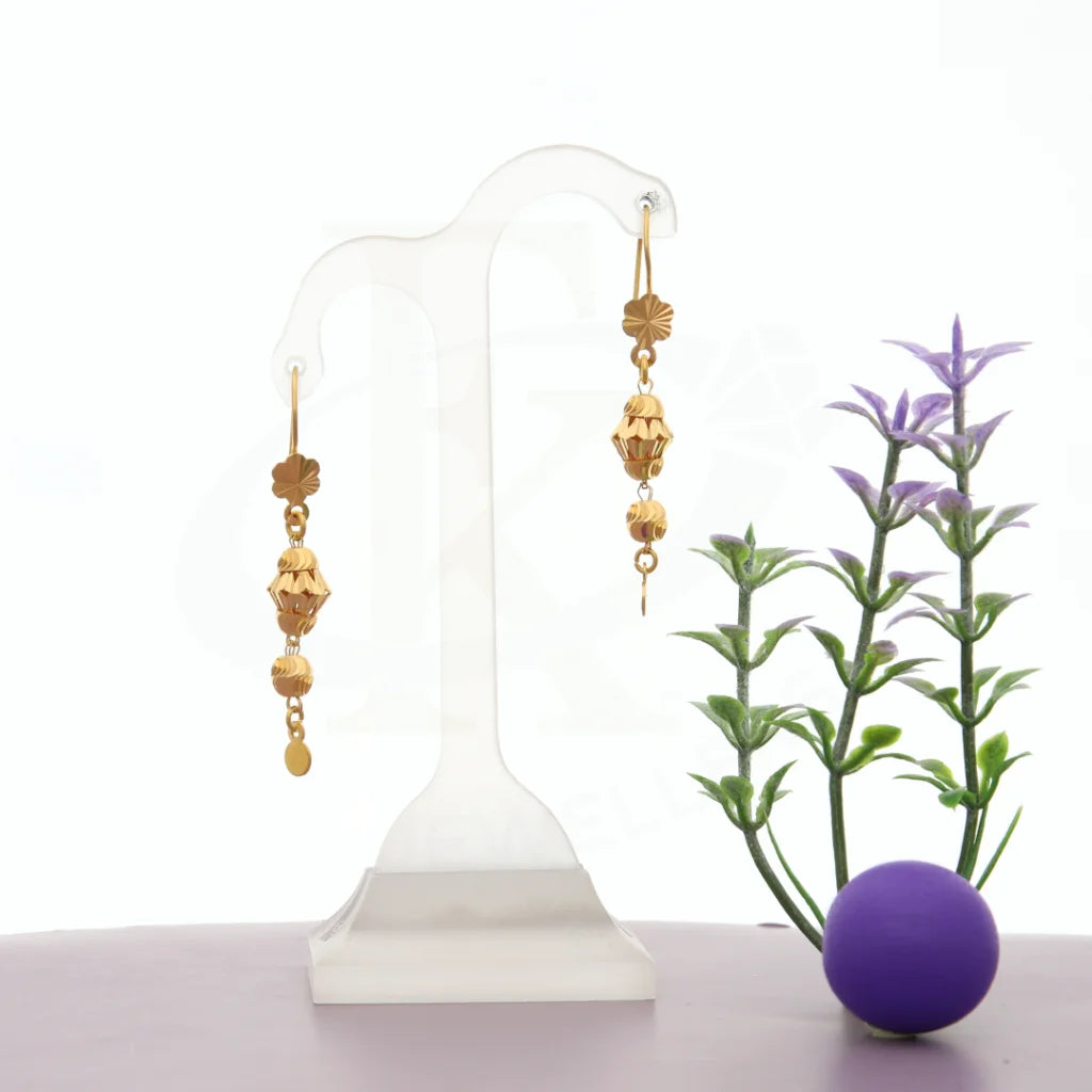 Women's travel earrings-Gold Classy Earrings 21KT - FKJERN21K7764