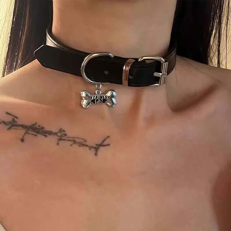 Women's symbolic necklaces-Dark Aesthetic Sexy Dog Bone Necklace