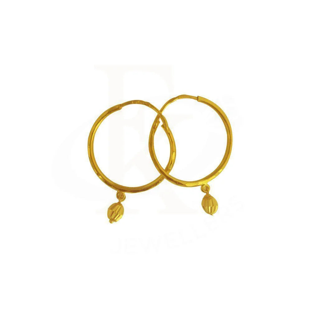 Women's unique earrings-Gold Hoop Earrings 22KT - FKJERN1701