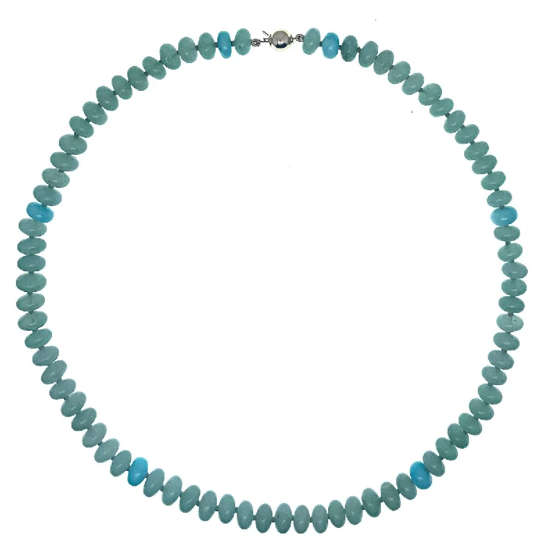 Women's gift necklaces-Beaded Aventurine and Amazonite Necklace