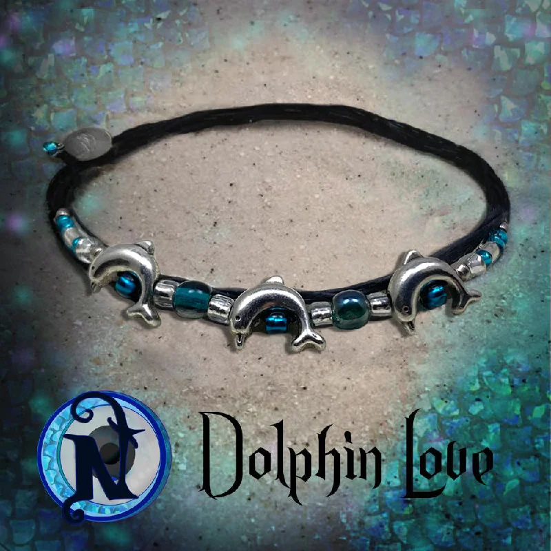 Women's symbolic bangles-Dolphin Love NTIO Bracelet Dark Seas