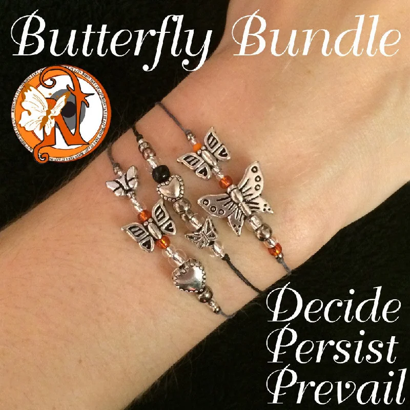 Women's holiday bangles-Butterfly Project Bundle - 3 NTIO Butterfly Project Bracelets