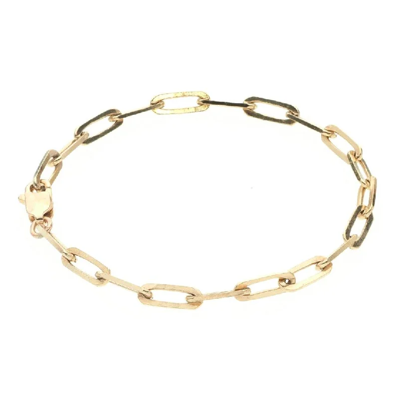 Women's Valentine's Day bangles-Paper Clip Bracelet 14K Gold