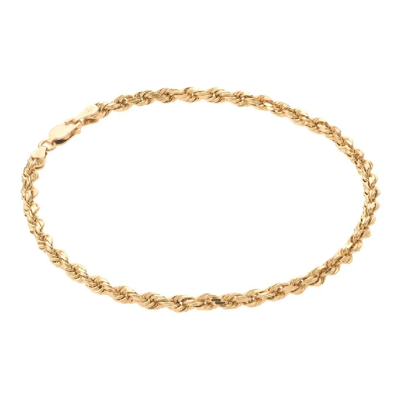 Women's party bangles-Rope Bracelet 14K Gold