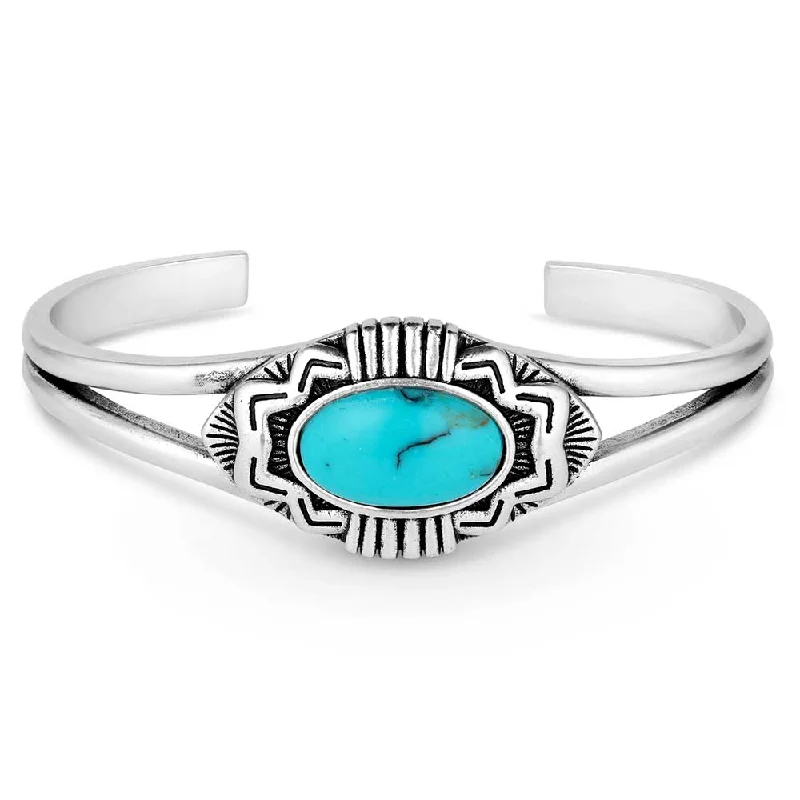 Women's gold bangles-Montana Silversmiths Blue Mesa Turquoise Bracelet