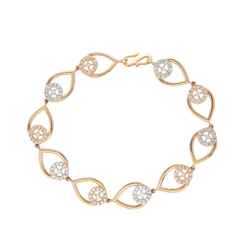 Women's sapphire bangles-18K Rose Gold & CZ Bracelet (8.3gm)