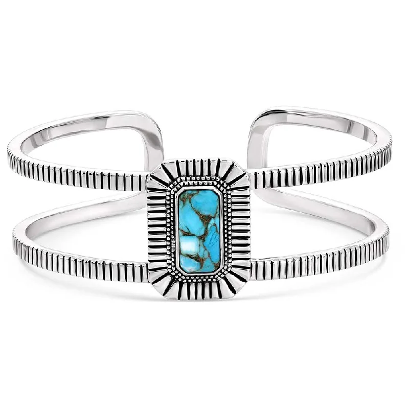 Women's personalized bangles-Montana Silversmiths Turquoise Sky Cuff Bracelet