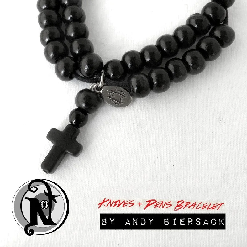 Women's unique bangles-Rosary Bracelet Knives and Pens by Andy Biersack