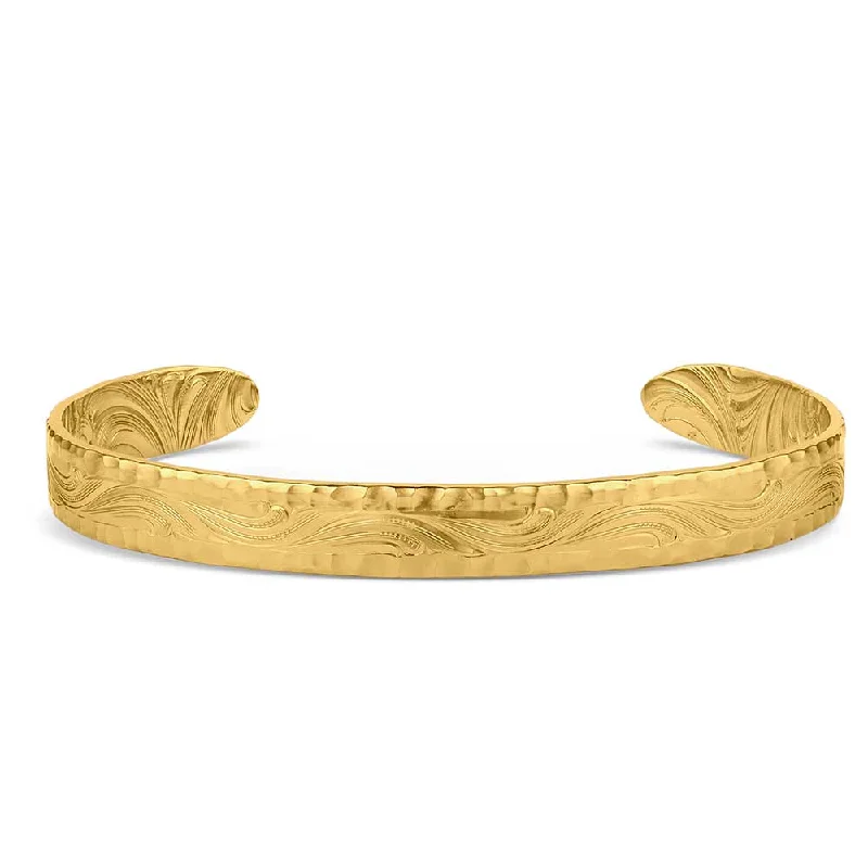 Women's K gold bangles-Montana Silversmiths Timeless Treasure Chiseled Cuff Bracelet