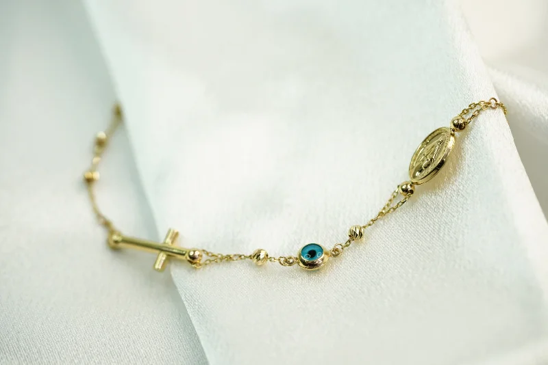 Vintage women's bangles-14k Rosary Eye Bracelet