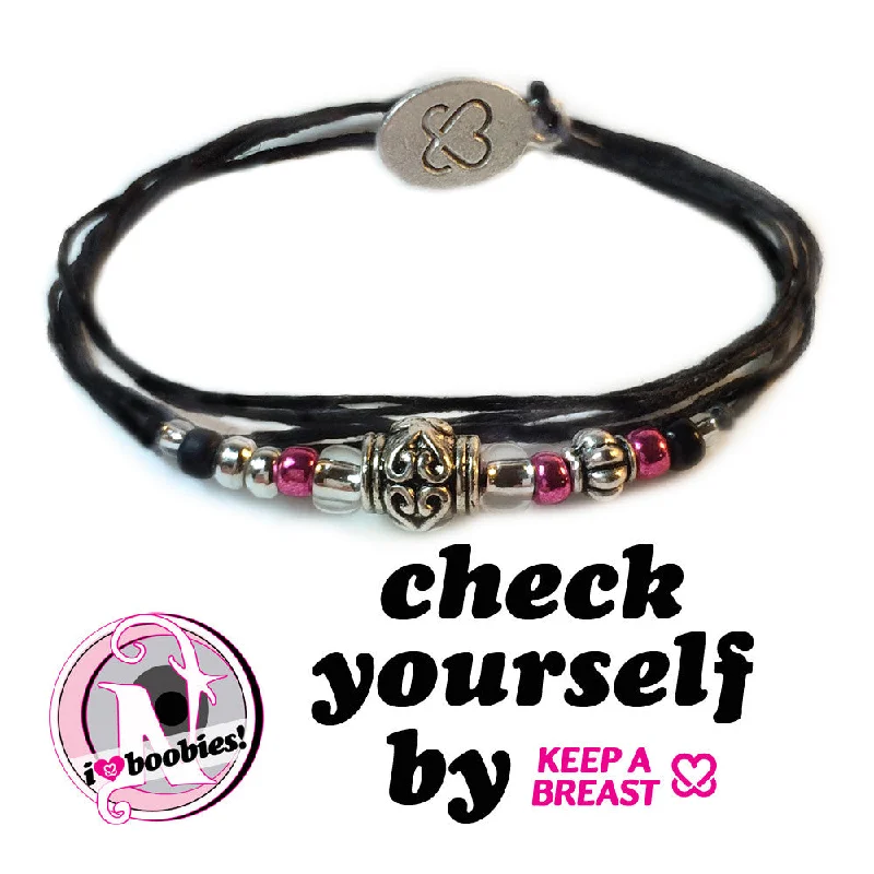 Women's leather bracelets-Check Yourself NTIO Bracelet by Keep a Breast