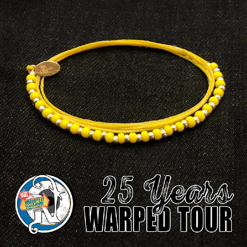 Women's friendship bangles-Yellow 25 Years NTIO Bracelet by Vans Warped Tour