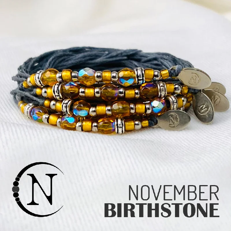 Women's fashion bangles-November Topaz NTIO Birthstone Bracelet