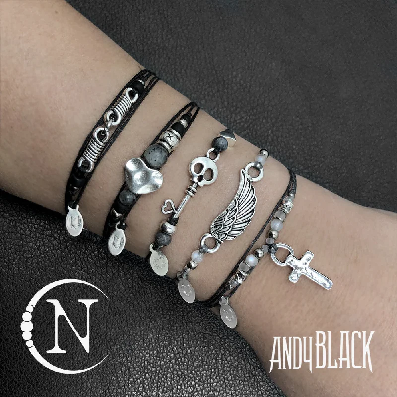 Women's Valentine's Day bangles-The Shadow Side 5 Piece NTIO Bracelet Bundle by Andy Black