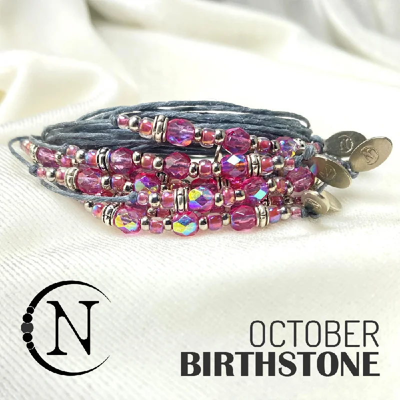 Women's everyday bangles-October Opal NTIO Birthstone Bracelet