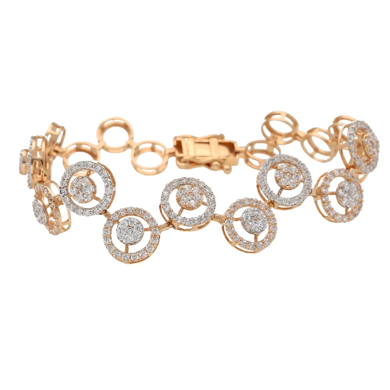 Women's gemstone bangles-18K Rose Gold & CZ Bracelet (12.3gm)