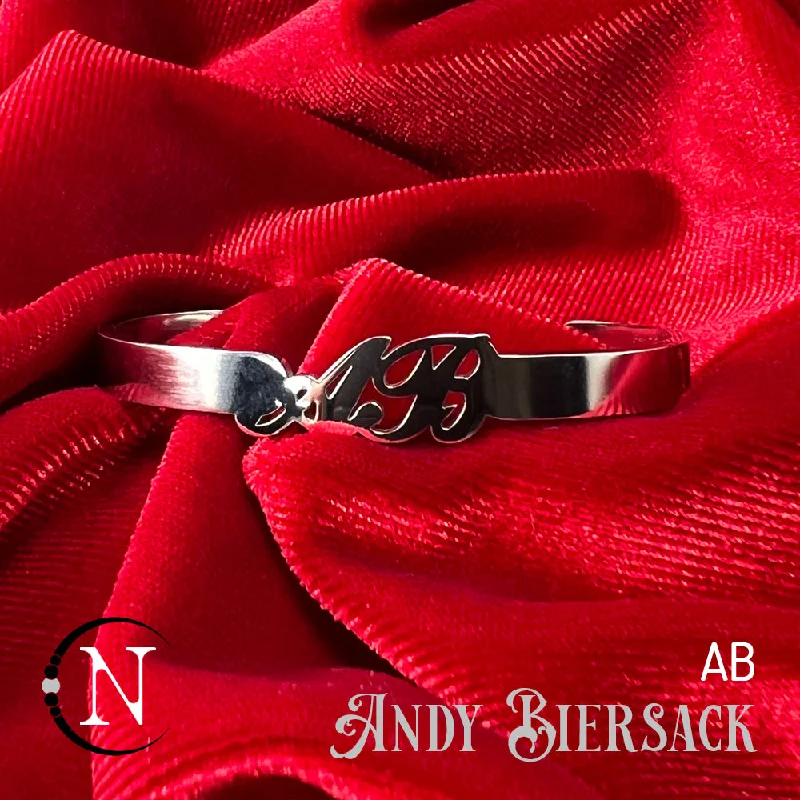 Women's everyday bangles-AB Artist Initials Bracelet by Andy Biersack