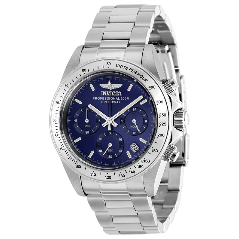 Women's fingerprint bangles-Invicta Men's Watch - Speedway Blue Dial Silver Stainless Steel Bracelet | 37169