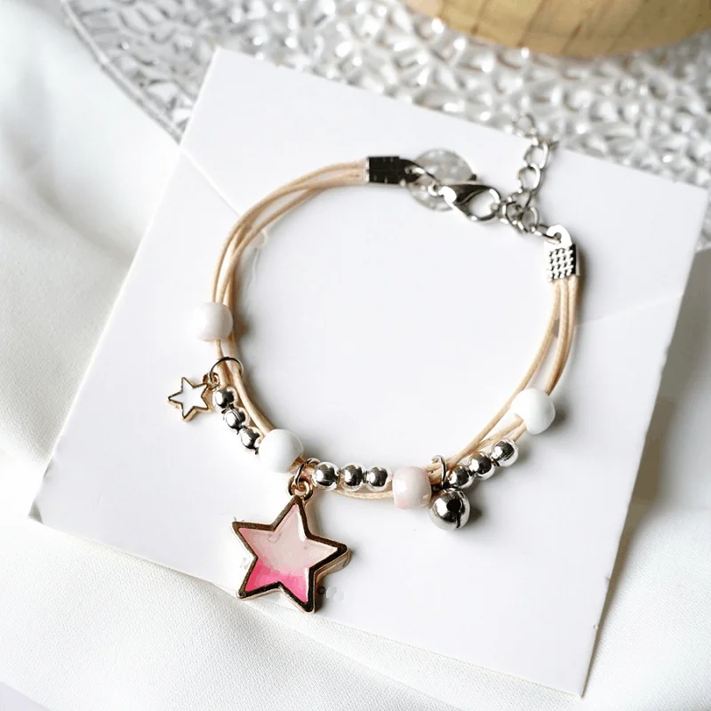 Women's sustainable bangles-Children's 'Shades of Pink Star' Wish Bracelet / Friendship Bracelet