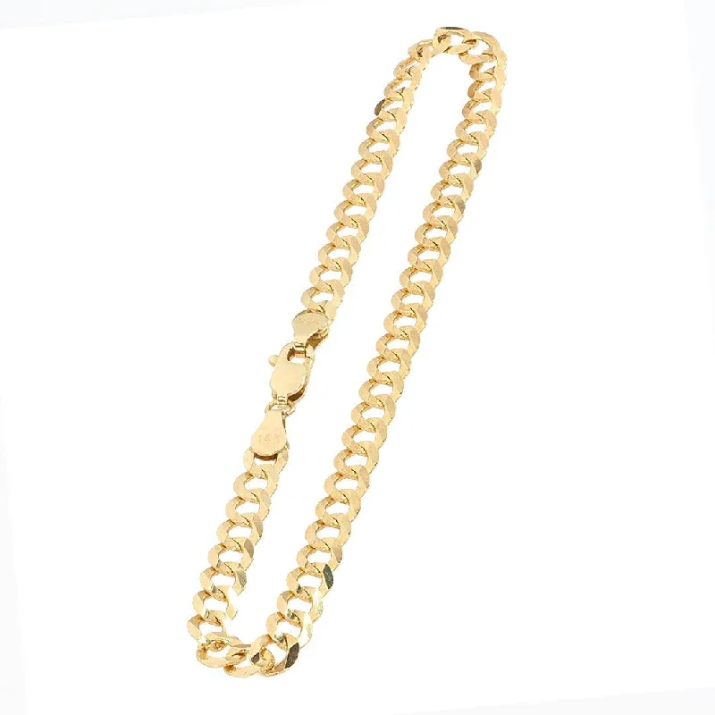 Women's art deco bangles-Cuban Link Anklet Bracelet in 14K Gold