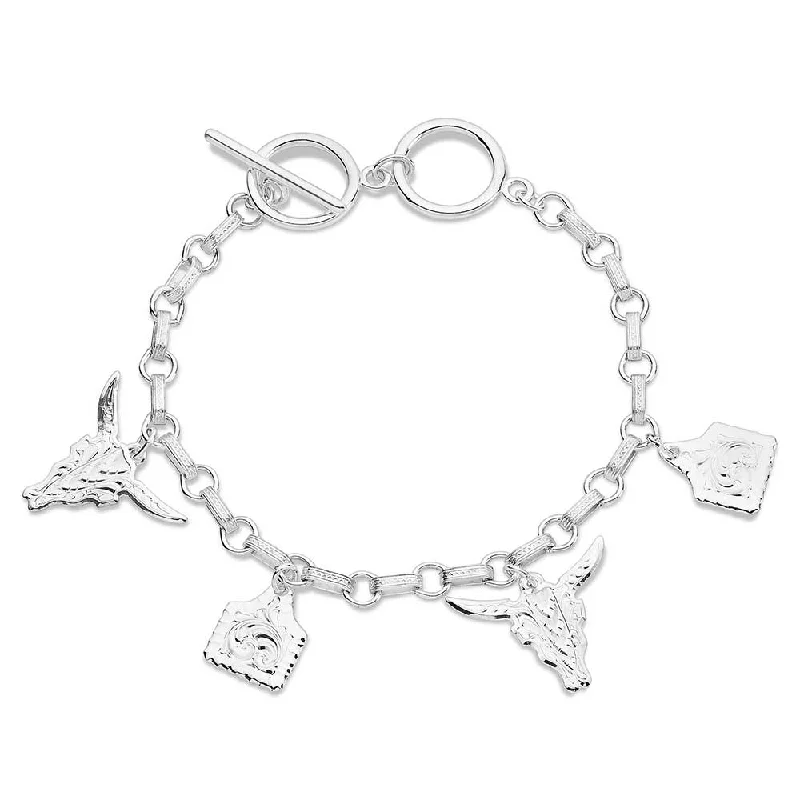 Women's statement bangles-Montana Silversmiths Country Charm Bracelet