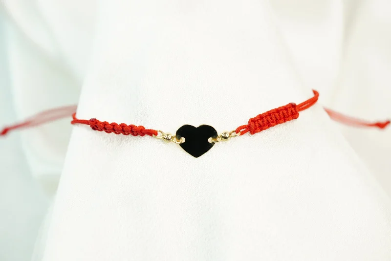 Women's cocktail bangles-14k Heart Adjustable Bracelet