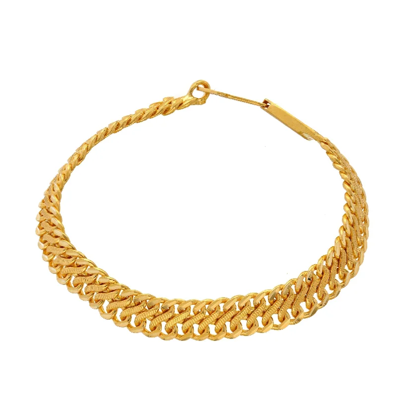 Women's charm bracelets-22K Yellow Gold Men's Chain Link Bracelet  (21.2 gm)