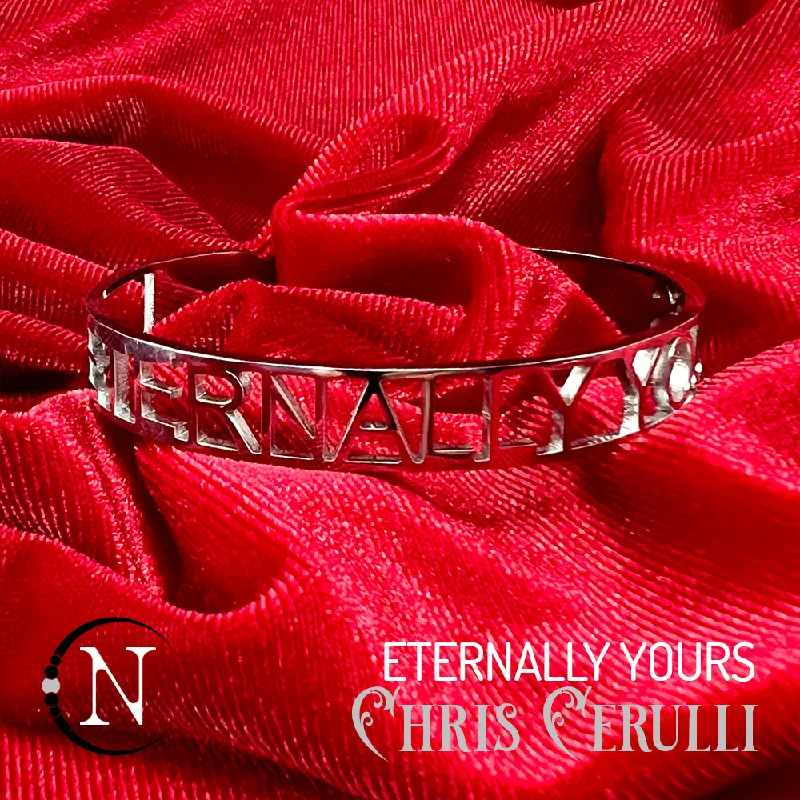 Designer women's bangles-Lyric Cuff Bracelet ~ Eternally Yours by Chris Cerulli