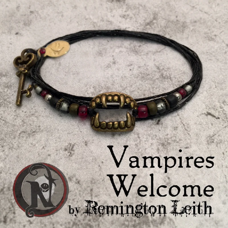 Vintage women's bangles-Vampires Welcome NTIO Bracelet by Remington Leith ~ Alt Press Alumni