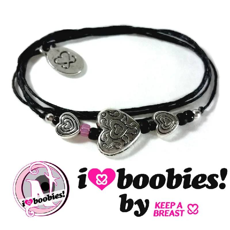 Women's jade bangles-I Heart Boobies NTIO Bracelet by Keep a Breast