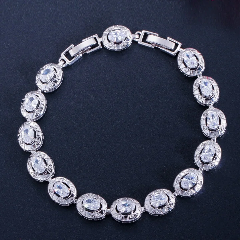 Vintage women's bangles-Petite Size Round Silver Cubic Zirconia Tennis Bracelet 6"