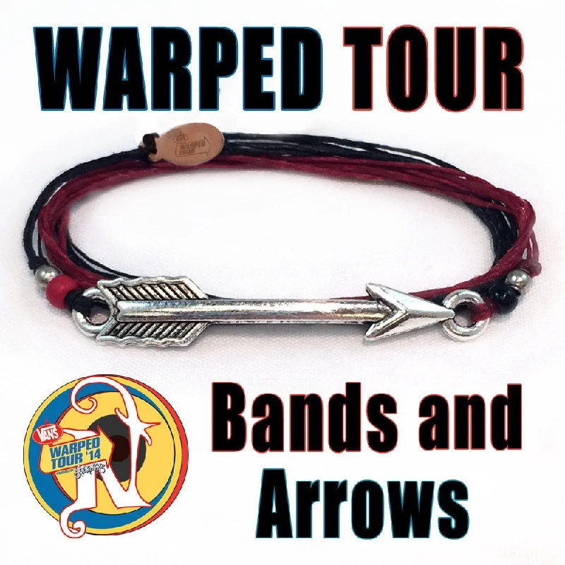 Women's rose gold bangles-Red Bands and Arrows NTIO Bracelet by Vans Warped Tour