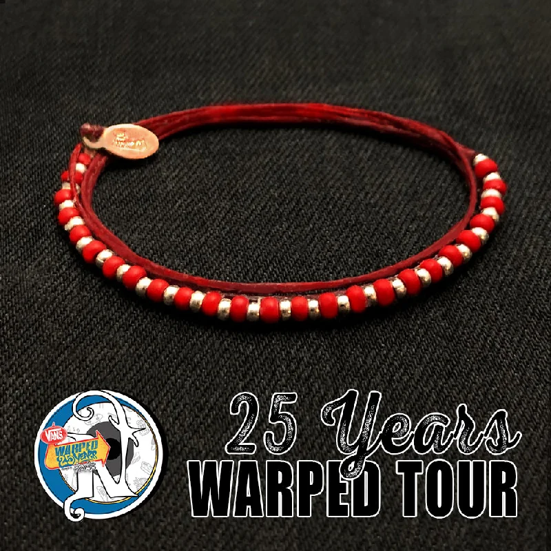 Women's fingerprint bangles-Red 25 Years NTIO Bracelet by Vans Warped Tour